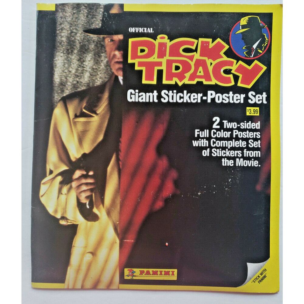 Vintage 1990 Dick Tracy Giant Sticker Poster Set NOS U222